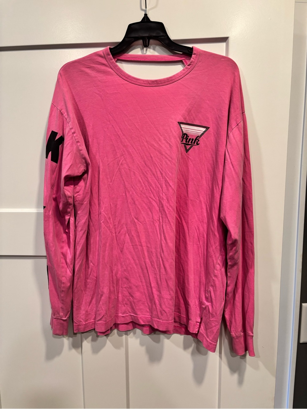 Victoria's Secret Y2K Pink Open Back Traffic Long Sleeve Top Size Med Oversized